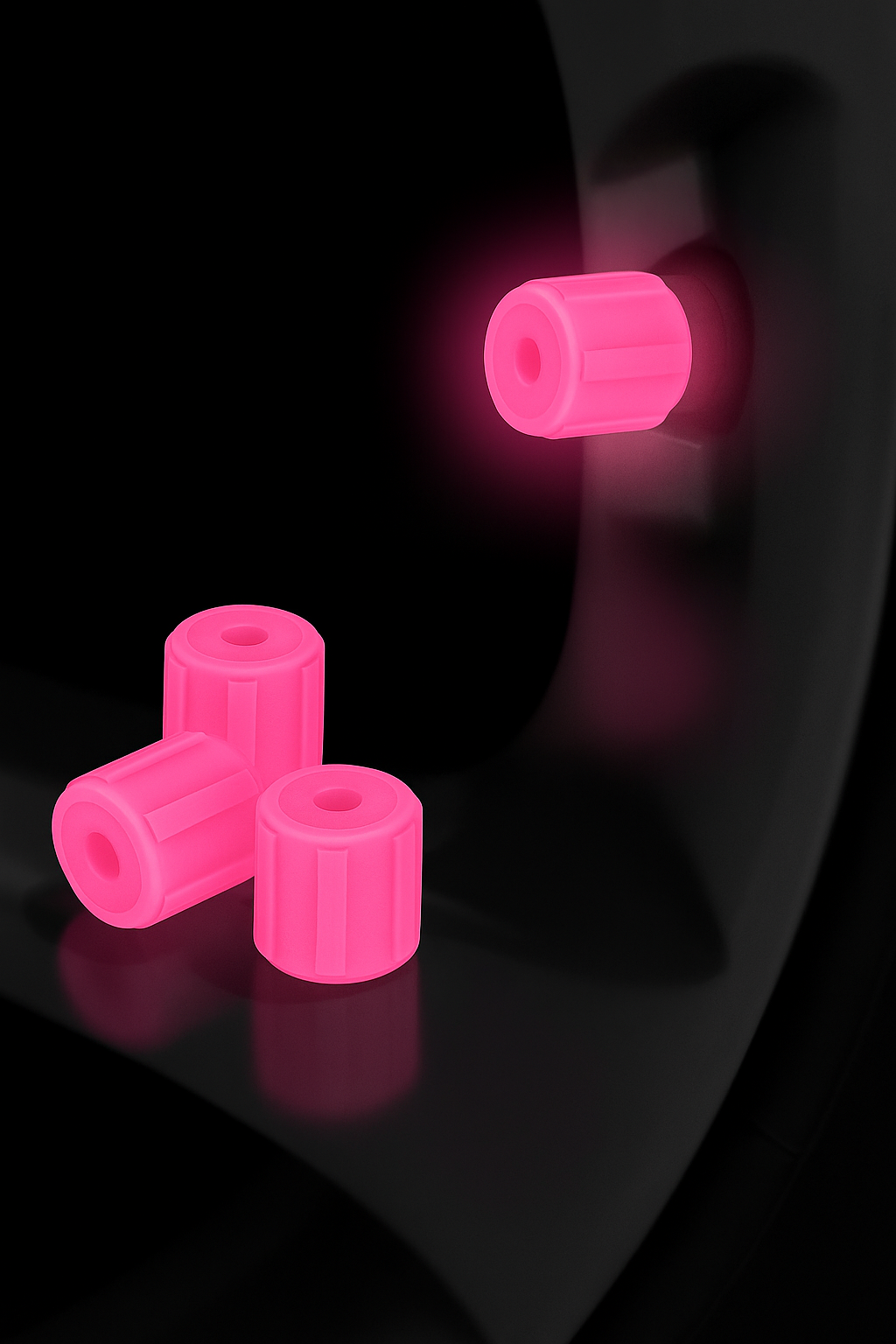 Neon Glow Tire Valve Caps –  Cars, Motorcycles & Bikes - Glow in the Dark