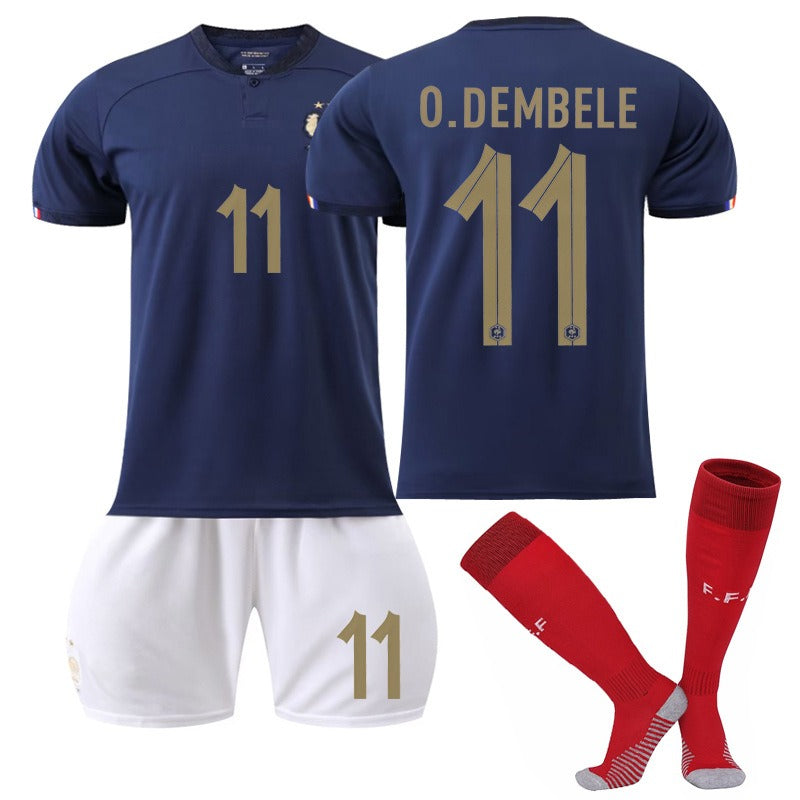 France National Team Jersey Set – World Cup Edition (Mbappé #10, Benzema #19, Dembélé #11, Giroud #9)