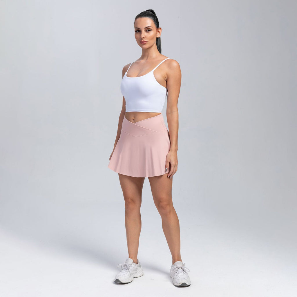 High-Waisted Sports Skirt with Built-in Shorts – Yoga & Tennis Activewear for Women
