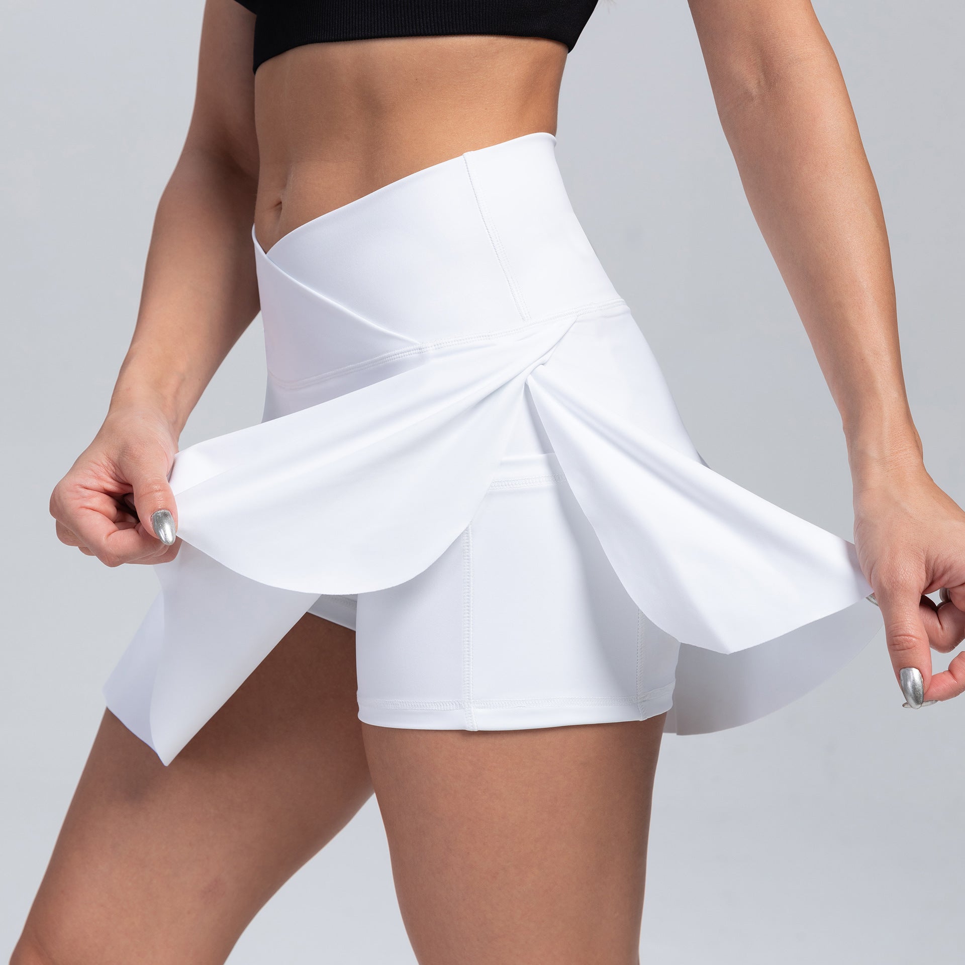 High-Waisted Sports Skirt with Built-in Shorts – Yoga & Tennis Activewear for Women