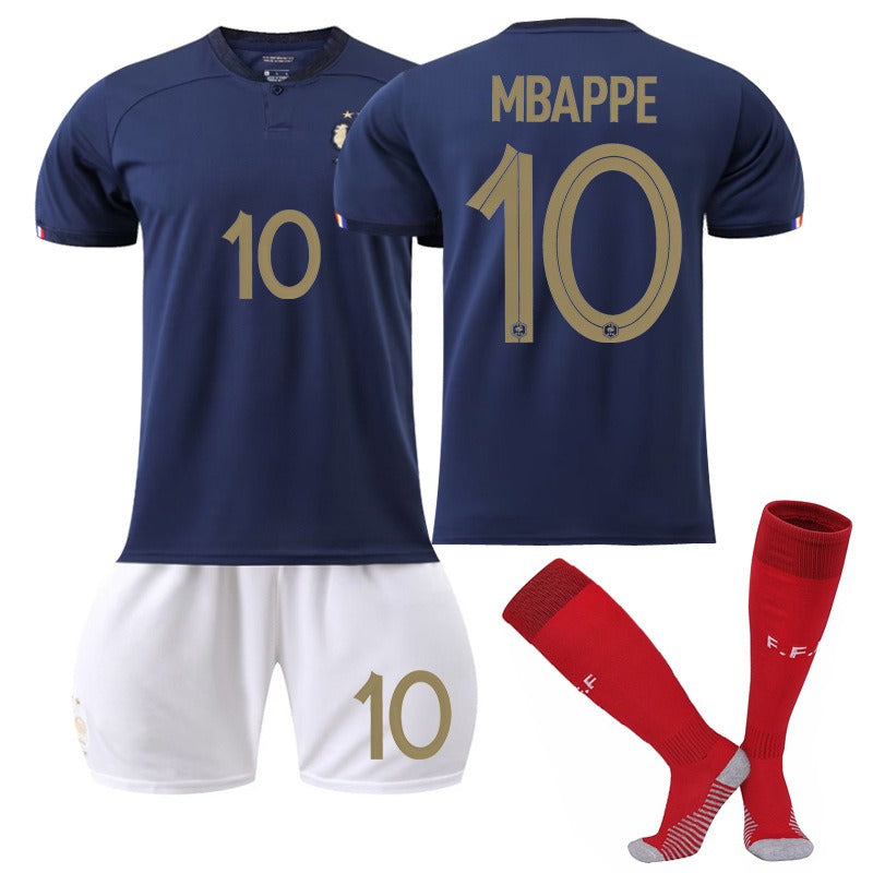 France National Team Jersey Set – World Cup Edition (Mbappé #10, Benzema #19, Dembélé #11, Giroud #9)