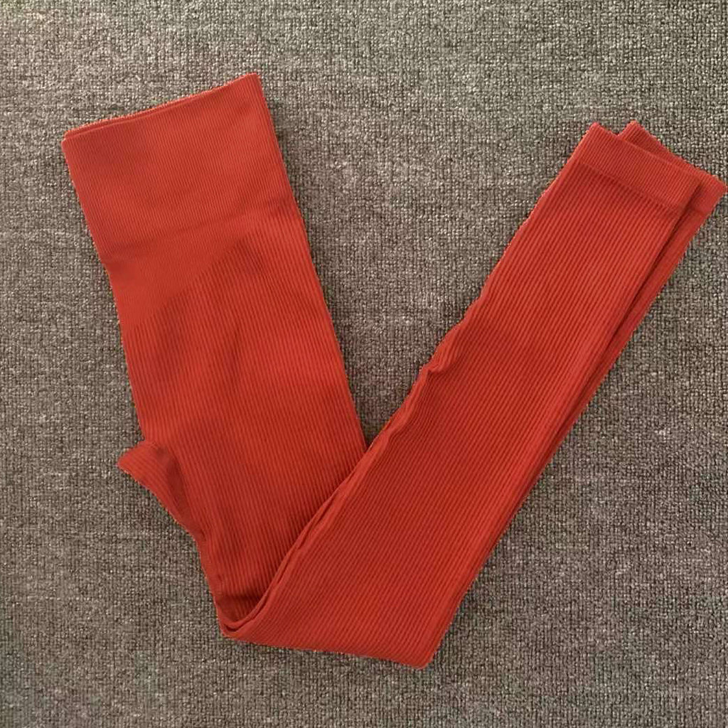 Seamless Yoga & Fitness Set – Long Sleeve Crop Top + High-Waist Leggings for Women