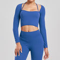 Seamless Yoga & Fitness Set – Long Sleeve Crop Top + High-Waist Leggings for Women