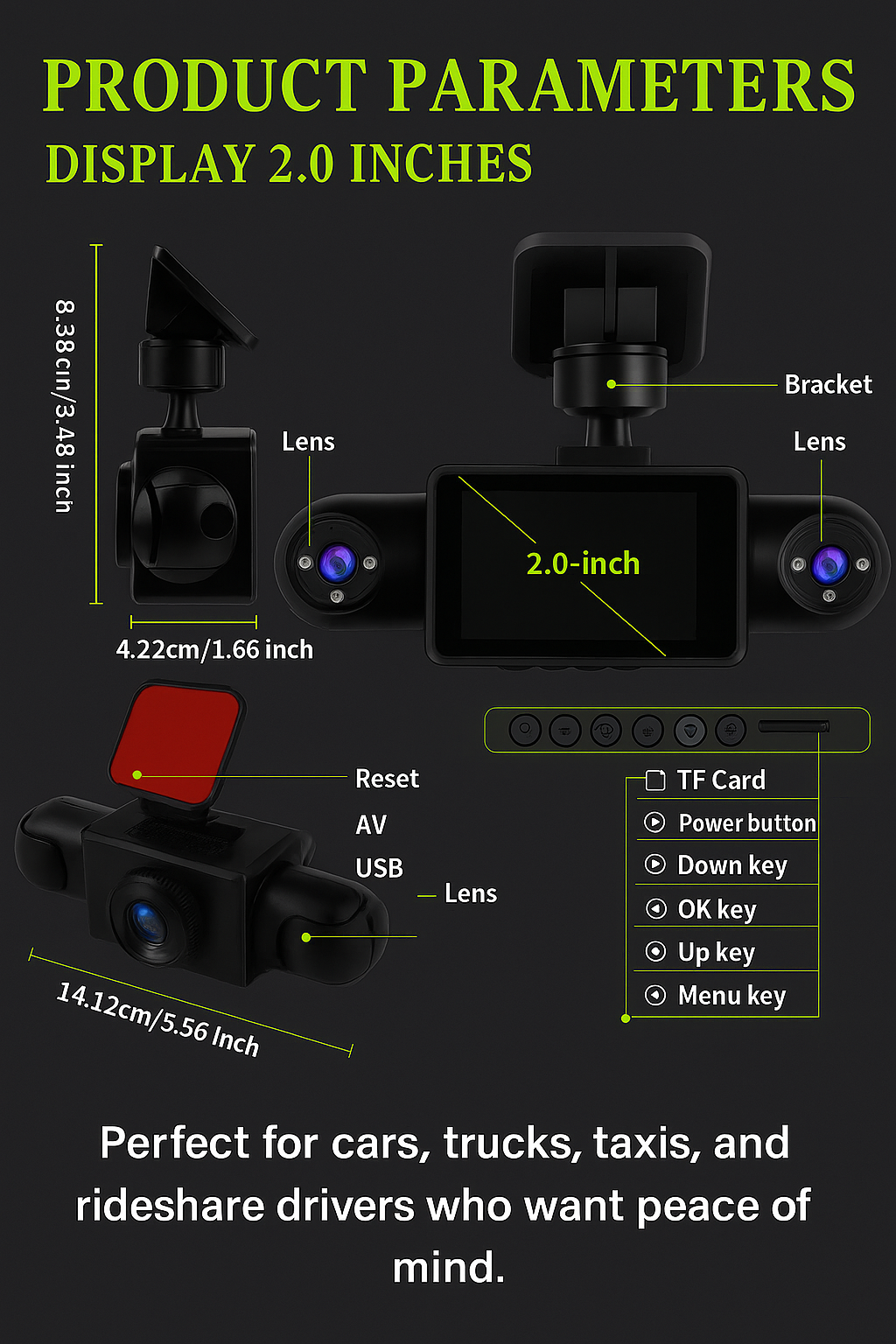 360° Dash Cam – 4K Ultra HD Car Camera with Night Vision & Parking Monitor