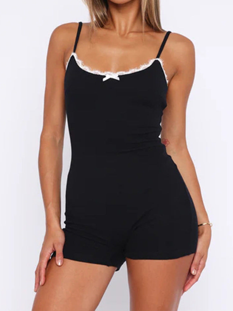 Women’s Casual Versatile Jumpsuit – Fitted Design with Lace Details