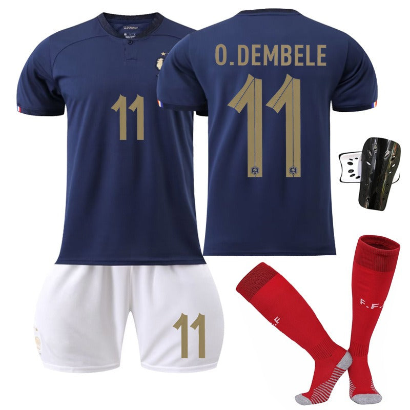 France National Team Jersey Set – World Cup Edition (Mbappé #10, Benzema #19, Dembélé #11, Giroud #9)