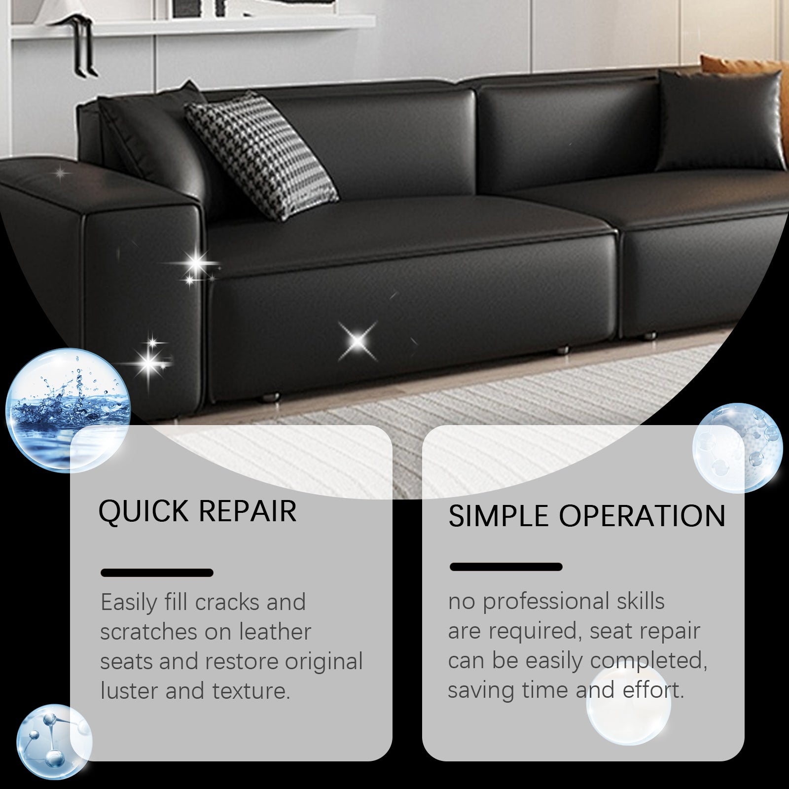 Leather Seat Repair Kit – Restore Cracks, Scratches & Faded Color in Minutes