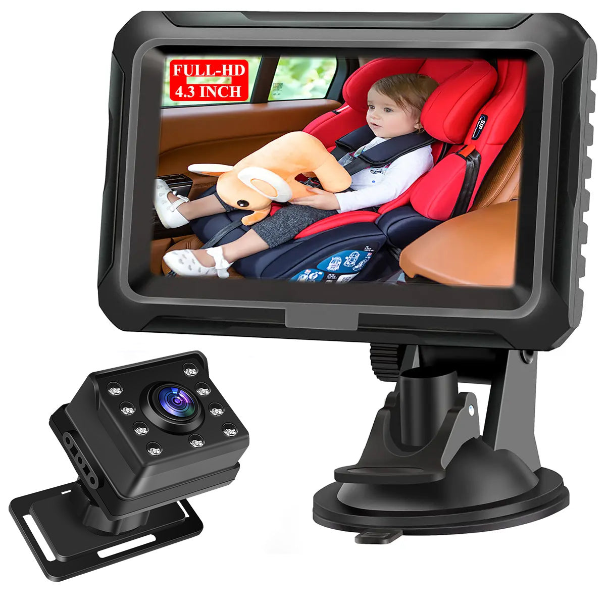 4.3" HD Car Baby Monitor - Easy install Rear Seat Camera For Parents