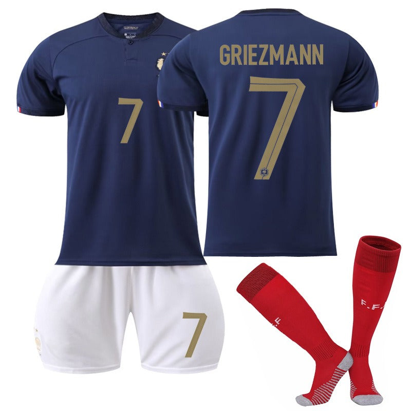 France National Team Jersey Set – World Cup Edition (Mbappé #10, Benzema #19, Dembélé #11, Giroud #9)