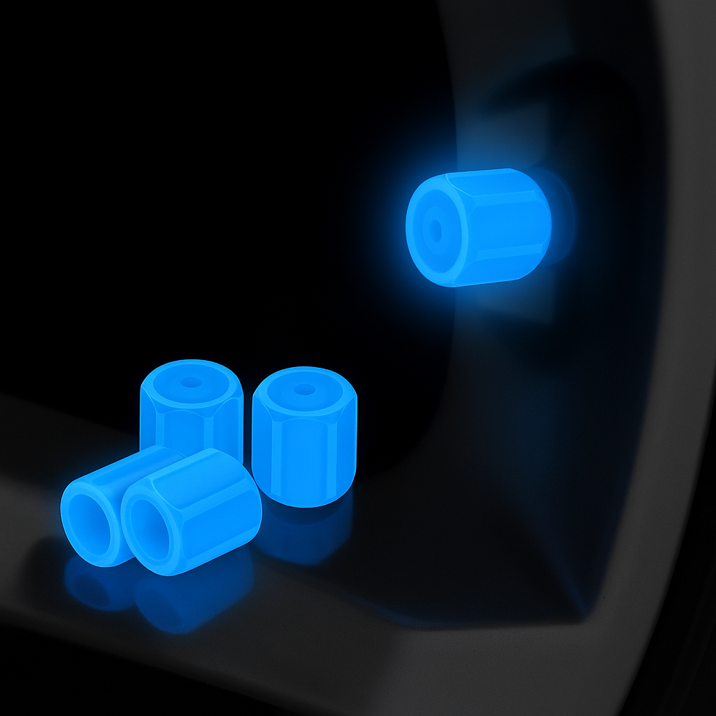 Neon Glow Tire Valve Caps –  Cars, Motorcycles & Bikes - Glow in the Dark
