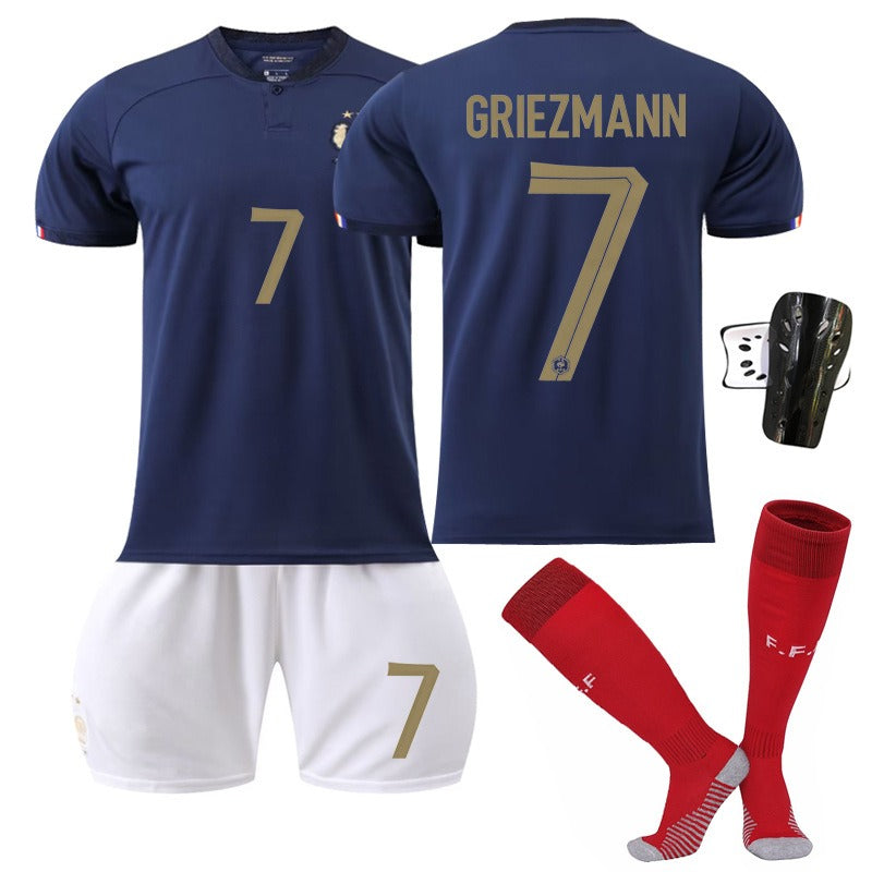 France National Team Jersey Set – World Cup Edition (Mbappé #10, Benzema #19, Dembélé #11, Giroud #9)