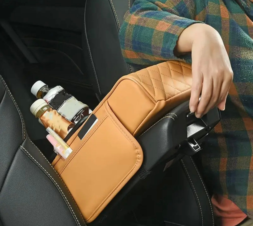 Luxury Car Armrest Storage Box – Heightening Pad with Cup Holder & Organizer