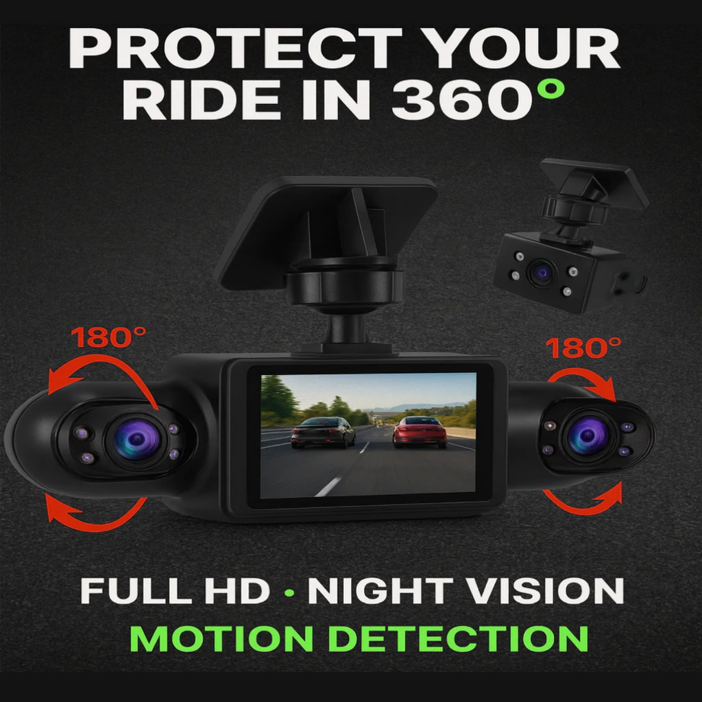 360° Dash Cam – 4K Ultra HD Car Camera with Night Vision & Parking Monitor