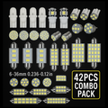 42PCS 12V LED Interior Car Light Kit – Super Bright 6000K White Light Upgrade